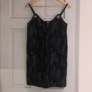 Edgy ringlet black/grey distressed dress (Size 6)